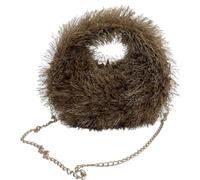 Sac à Bandoulière en Peluche Mignon Fashion Sac à Bandoulière à Chaîne Sac à Main en Peluche Couleur Unie Petit Automne Hiver Fourre-Tout en Peluche pour Femmes Filles Shopping Voyages école