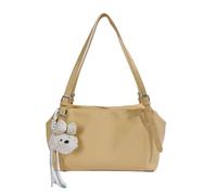 Sac à bandoulière en polyuréthane pour femme avec double sangle et fermeture éclair, grande capacité pour voyage, shopping, travail, rendez-vous galant, usage quotidien, jaune, 11.81x7.48x5.12(inch)