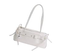 Sac à bandoulière en PU design moderne avec des arcs pratiques et résistants à l'usure, multifonctionnel, pour le travail, le voyage et le quotidien, style coréen, avec des nœuds, Blanc, Taille unique