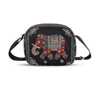 Sac à bandoulière en tapisserie à motif tissé avec fermeture éclair, sangle réglable et rangement spacieux pour les voyages