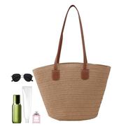 Sac à bandoulière en tissu pour femmes, petit sac en tissu,Sacs à bandoulière à main tressés en paille - Sac à bandoulière à la mode, étui multifonctionnel portable pour les filles, Café léger.,