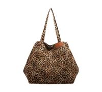 Sac à bandoulière en toile avec imprimé à pois pour femmes, sac à main multifonctionnel sous les aisselles, pour les trajets quotidiens à l'école, Marron Bn, Medium