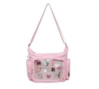 Sac à bandoulière en toile Ita Sac à bandoulière Kawaii Sacs à main et sacs à main avec présentoir à épingles d'anime, rose