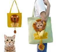 Sac à bandoulière en toile pour animal de compagnie, sac à main en forme de lion mignon, sac à main portable pour chien, sac à main respirant de grande capacité, convient pour les fournitures de