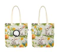 Sac à bandoulière en toile pour animaux de compagnie, lapins de Pâques, œufs et fleurs, sac de transport portable pour chats et chiens, sac fourre-tout pour petits animaux de compagnie