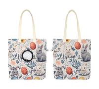 Sac à bandoulière en toile pour animaux de compagnie, lapins de Pâques, œufs et fleurs, sac de transport portable pour chats et chiens, sac fourre-tout pour petits animaux de compagnie