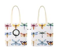 Sac à bandoulière en toile pour animaux de compagnie, mignon motif aquarelle, libellules abeilles et papillons, sac de transport portable pour chats et chiens, sac fourre-tout pour petits animaux de