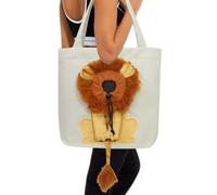 Sac à bandoulière en Toile pour Animaux de Compagnie Porte-épaule pour Chien - Porte-Animaux Mignon en Forme de Lion | Sac de Transport pour Chaton à Fonction ventilée, Sac à cosmétiques Respirant