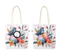 Sac à bandoulière en toile pour animaux de compagnie, œufs de Pâques colorés, feuilles et fleurs, oiseaux, transportable pour chats et chiens, sac fourre-tout pour petits animaux de compagnie