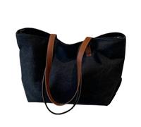 Sac à bandoulière en toile pour femme - Grande capacité - Sac à main simple assorti aux aisselles - Étudiants - École - Sac à main simple en toile - Grande capacité, Noir , One Size