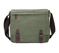 Sac à bandoulière en toile pour homme et femme, sacoche de voyage pour ordinateur portable 15,6", vert, Large