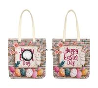 Sac à bandoulière en toile souple pour petits chiens et chats, sac à main portable avec trou réglable, sac fourre-tout de voyage lavable pour animaux de compagnie, œufs de lapin de Pâques, 42 x 40 cm