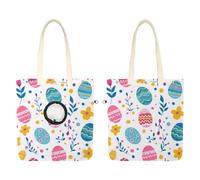 Sac à bandoulière en toile souple pour petits chiens et chats, sac à main portable avec trou réglable, sac fourre-tout de voyage lavable pour animaux de compagnie, œufs de Pâques, plantes, 49,3 x 41,9