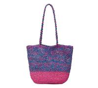 Sac à bandoulière en tricot au crochet - 23 cm - Sac fourre-tout tissé artisanal essentiel pour brunch et week-end - Lavande et Sakura