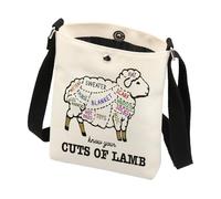 Sac à bandoulière en tricot avec découpes d'agneau - Cadeau idéal pour les amateurs de tricot - Cadeau pour les amoureux de l'agneau, Agneau CB2, large