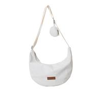 Sac à bandoulière en velours côtelé adapté aux femmes, idéal pour le bureau, le shopping et les voyages, convient aux femmes qui aiment les simples, blanc, One Size