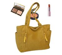 Sac à bandoulière en velours côtelé pour femme - Grande pochette en velours côtelé - Sacs décontractés - Sac pour ordinateur portable - Pour le travail, les études et le shopping - Porte-monnaie pour