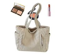 Sac à bandoulière en velours côtelé pour femme - Grande pochette en velours côtelé - Sacs décontractés - Sac portable souple pour ordinateur portable - Pour le travail, les études et le shopping