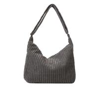 Sac à bandoulière en velours côtelé pour femme, style coréen, sac à bandoulière, sac de travail, sac à main de grande capacité, sac à bandoulière de grande capacité pour les voyages quotidiens, gris
