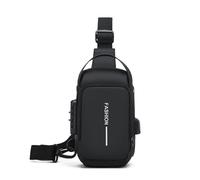 Sac à bandoulière ergonomique pour homme avec fermeture éclair invisible, compartiments d'organisation, accessoires de ville, sac à bandoulière en tissu Oxford, sac à bandoulière compact et