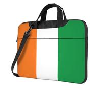 Sac à bandoulière et mallette pour ordinateur portable Motif drapeau de la Côte d'Ivoire Facile à transporter pour les voyages d'affaires et le travail, Noir , 13 inch