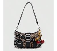 Sac à bandoulière et sac à bandoulière design étoile et lune polyvalent Y2K en argent, parfait pour le style de rue et les tenues de fête des filles, également un excellent cadeau. Sac à main pour fem