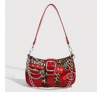 Sac à bandoulière et sac à main croisé design unique étoile et lune style Y2K, en argent. Convient parfaitement au style de rue et aux tenues de fête des filles. Peut également être offert en cadeau. 