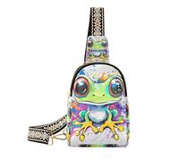 Sac à bandoulière étanche avec motif grenouille et graffiti artistique, anti-vol, Beauté grenouille graffiti artistique, 1 size