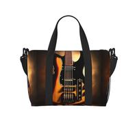 Sac à bandoulière étanche de grande capacité pour guitare instrumentale 41 x 15 x 29 cm pour activités de plein air, voyage, pêche, chasse, Noir , Taille unique