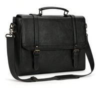 Sac à bandoulière étanche en PU pour hommes, mallette pour ordinateur portable 15.6 pouces, sacoche Vintage, mallette d'ordinateur, travail exécutif [MATERIAL DE ALTA CALIDAD]IGOLUMON bolso hombre ban