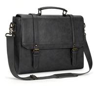 Sac à bandoulière étanche en PU pour hommes, mallette pour ordinateur portable 15.6 pouces, sacoche Vintage, mallette d'ordinateur, travail exécutif [MATERIAL DE ALTA CALIDAD]IGOLUMON bolso hombre ban