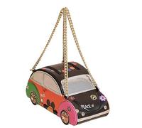 Sac à bandoulière fantaisie amusant pour femme, sac à main unique en forme de voiture en cuir synthétique sur le thème de l'automobile, cadeau insolite pour les amateurs de voitures (noir), Noir