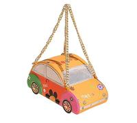 Sac à bandoulière fantaisie amusant pour femme, sac à main unique en forme de voiture en cuir synthétique sur le thème de l'automobile, cadeau insolite pour les amateurs de voitures (noir), Orange