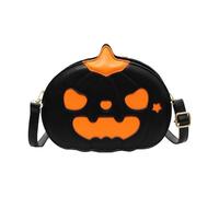 Sac à bandoulière fantaisie Halloween Devil Pumpkin pour femme avec doublure en polyester doux et sangle réglable en polyuréthane