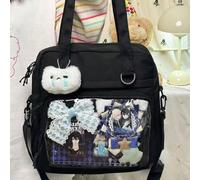 Sac à bandoulière femme Itabag Y2K 2024 avec poche transparente en PVC, plaque d'affichage, sac d'école pour filles, sac Ita, sac bandoulière, style japonais et de rue Sac uniquement, pas d'accessoire
