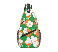 Sac À Bandoulière Feuilles De Trèfle De La Saint-Patrick Étanche Sacoche Épaule Antivol Sling Bag pour Sport Randonnée Excursion