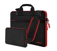 Sac à Bandoulière Fin pour Ordinateur Portable 13"-14" avec Petit étui pour MacBook Pro 14" M4 M3 M2 M1 2025-2021, Tous les Modèles 13,3" MacBook Air/Pro, La plupart des PC 13"-14",Fermeture rouge