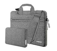 Sac à Bandoulière Fin pour Ordinateur Portable 13"-14" avec Petit étui pour MacBook Pro 14" M5 M4 M3 M2 M1 2025-2021, Tous les Modèles 13,3" MacBook Air/Pro, La plupart des PC 13"-14",Gris foncé
