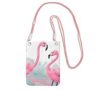 Sac à bandoulière flamant rose pour téléphone portable et homme - Mini sac à main étanche pour téléphone portable avec sangle réglable - Pochette de voyage pour téléphone portable