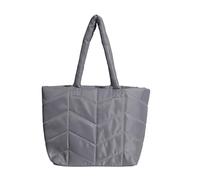 Sac à bandoulière fonctionnel en nylon avec grande capacité matelassé sous les aisselles, sac à main décontracté pour l'école et le travail, sac à main de grande capacité, gris, One Size