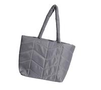 Sac à bandoulière fonctionnel en nylon avec grande capacité matelassé sous les aisselles, sac à main décontracté pour l'école et le travail, sac à bandoulière d'hiver, gris, One Size