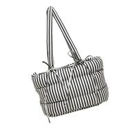 Sac à bandoulière fonctionnel en nylon avec grande capacité matelassé sous les bras Sac à main en coton rembourré pour l'école et le travail Sac étudiant, Noir , One Size