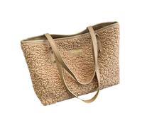 Sac à bandoulière fonctionnel et tendance en peluche pour femme à la recherche de confort et de style dans leur sac à main en peluche de routine quotidienne, kaki, One Size
