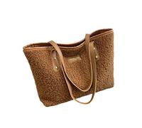 Sac à bandoulière fonctionnel et tendance en peluche pour les femmes à la recherche de confort et de style dans leur routine quotidienne épaule tendance, marron, One Size