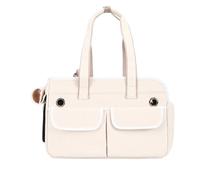 Sac à bandoulière for Chat, Portable, for Sortir en Plein air, Toile Respirante, Pliable, for Chien Sac de Transport pour Chat(White)