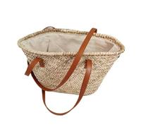Sac à bandoulière Fourre-Tout en Paille, Shoulder Bags Straw Bag Style Hand-Woven Hand-Held Cross-Body Beach Bag for Seaside Vacation Straw Bags