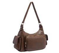 Sac à bandoulière générique en cuir PU vintage couleur unie rétro - Grande capacité - Tendance - Voyage - Date d'achat, marron, 290.00x180.00x85.00mm/11.42x7.09x3.35inch