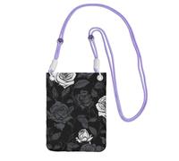 Sac à bandoulière gothique rose pour téléphone portable pour homme et femme - Mini sac à main imperméable pour téléphone portable - Petit sac à bandoulière avec sangle réglable - Pochette de voyage