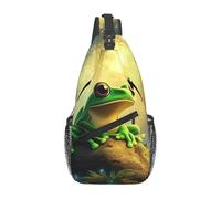 Sac à bandoulière grenouilles et papillons dans la forêt enchantée Sac à bandoulière Sac à dos de voyage pour homme Sac à dos de randonnée