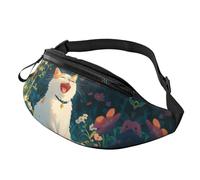 Sac à bandoulière Happy Fat Cat mignon chat anime sac mains libres sac banane chat heureux parc à thème invités 14 x 35 cm, A3, Taille unique